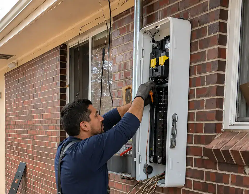Completed 200-amp electrical panel upgrade at a North Hills home in Raleigh, NC