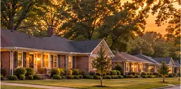 Brick ranch houses along a quiet subdivision street