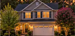 Two-story home with a two-car garage