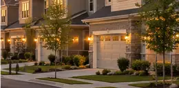 New two-story homes on a freshly paved street