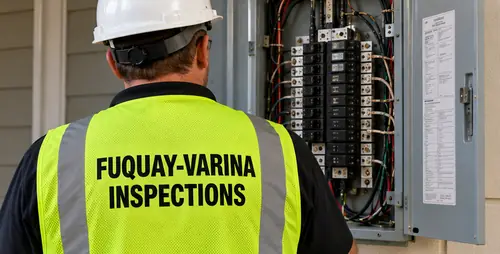 Town of Fuquay-Varina inspector checking an electrical panel