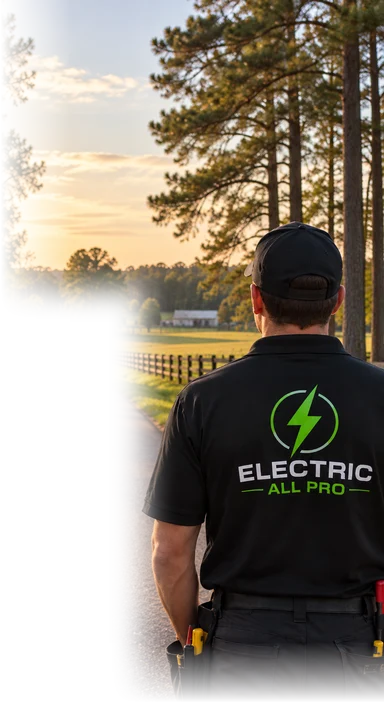 Country road outside Youngsville with an Electric All Pro electrician