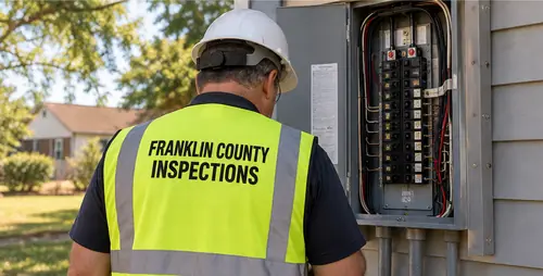 County inspector looking over a home's breaker panel