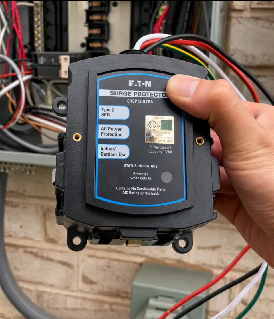 surge protective device mounted at main panel — Whole House Surge Protection — Downtown Raleigh, NC