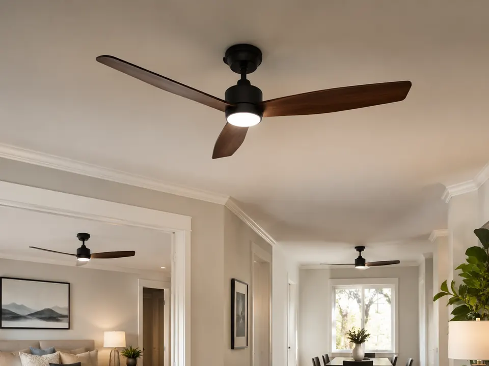 Ceiling fans installed throughout multiple rooms in a Raleigh home